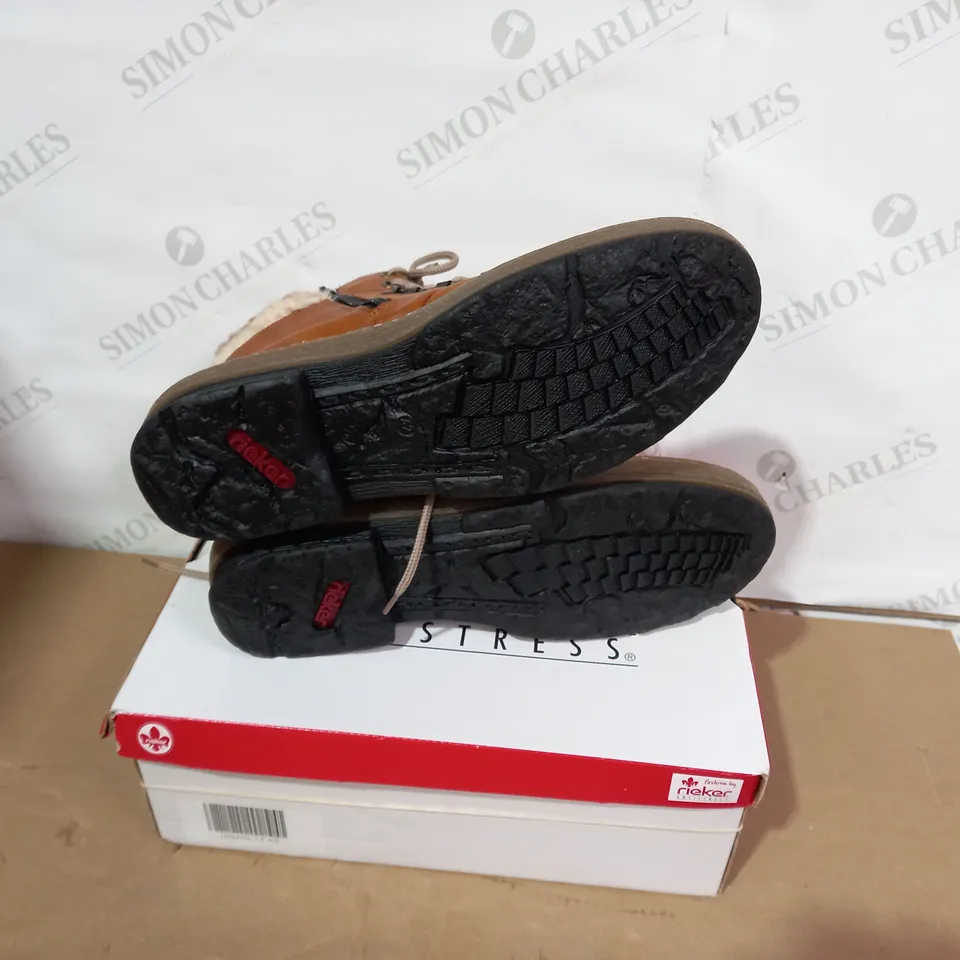 BOXED PAIR OF RIEKER BOOTS- SIZE 42