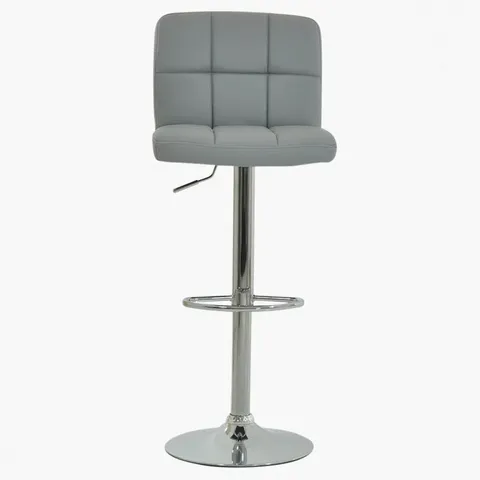 BOXED SET OF 2 CUBAN FAUX LEATHER SWIVEL BAR STOOLS WITH CHROME BASE - (1 BOX)
