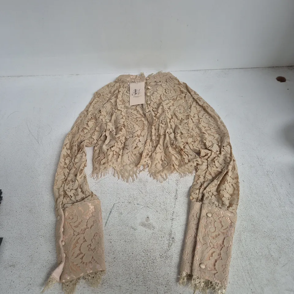JADEELLA DESIGNS LACE TOP – BEIGE, WOMEN'S 