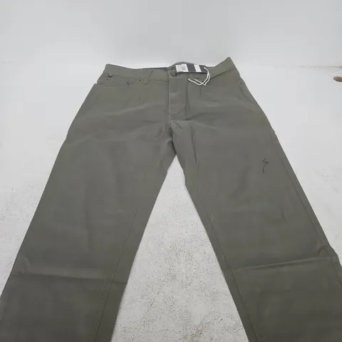 CREW CLOTHING COMPANY 5-POCKET BRUSHED TWILL TROUSERS – UK 30 SHORT OLIVE