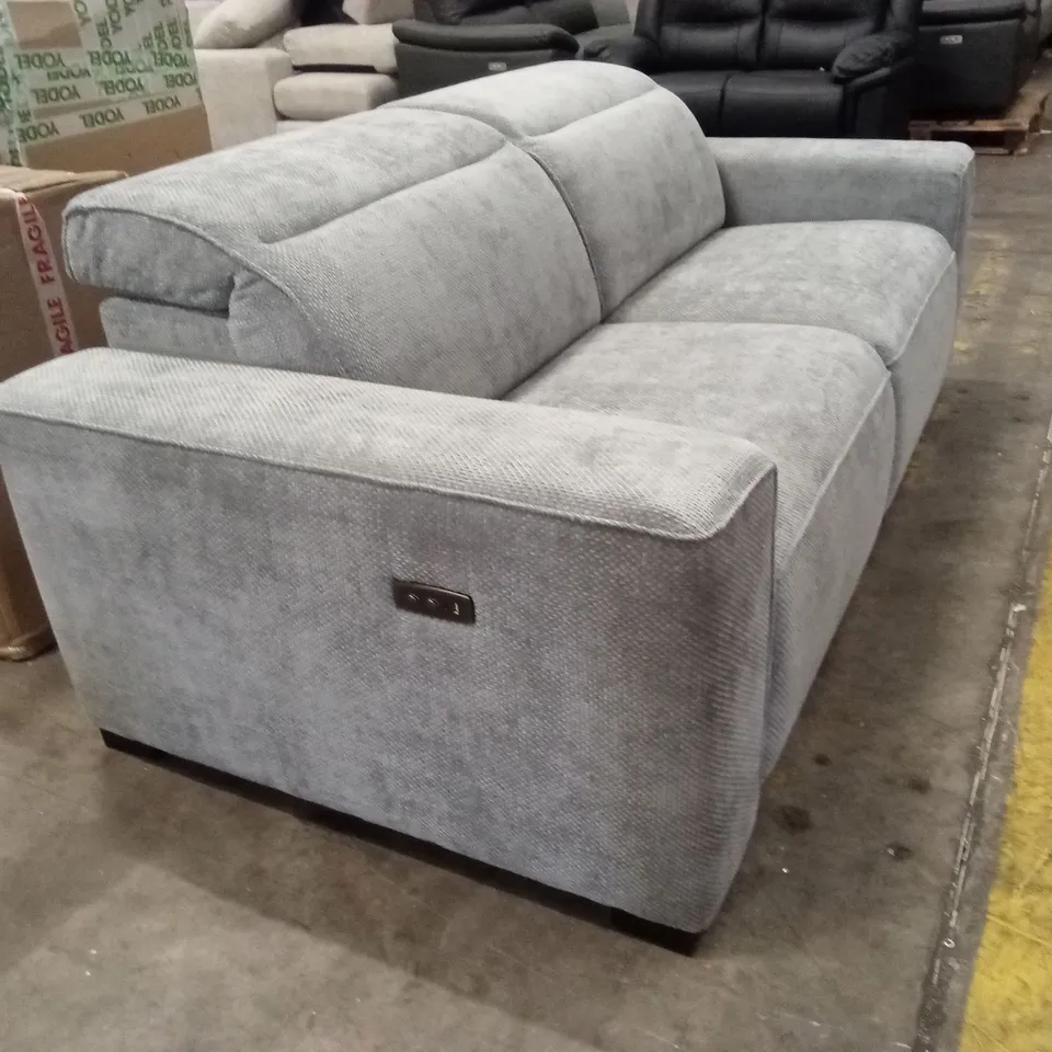 VENOSA 3 SEATER POWER RECLINER FABRIC SOFA - GREY RRP £999