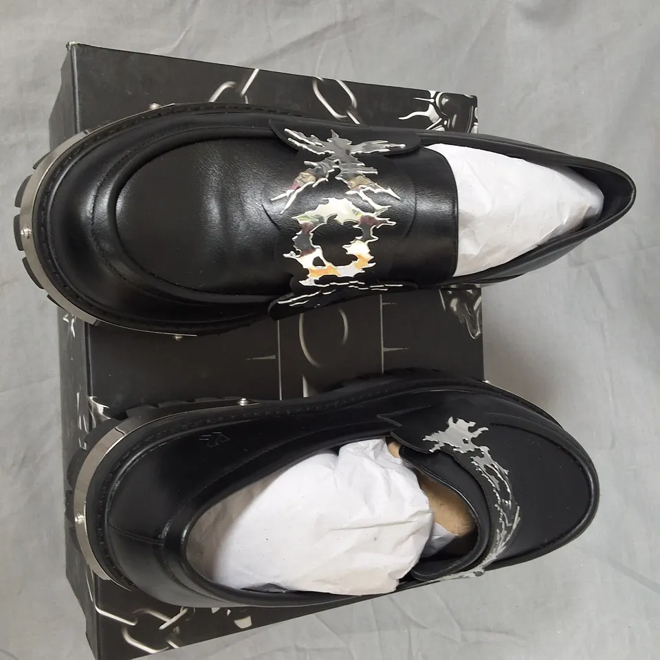 BOXED BRAND NEW KOI MY METAL MENS LOAFERS IN BLACK - UK 8