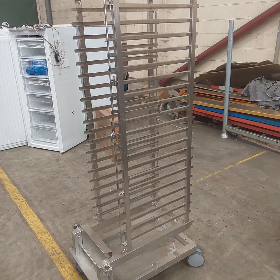 COMMERCIAL-GRADE, HEAVY-DUTY STAINLESS STEEL BAKERY TROLLEY