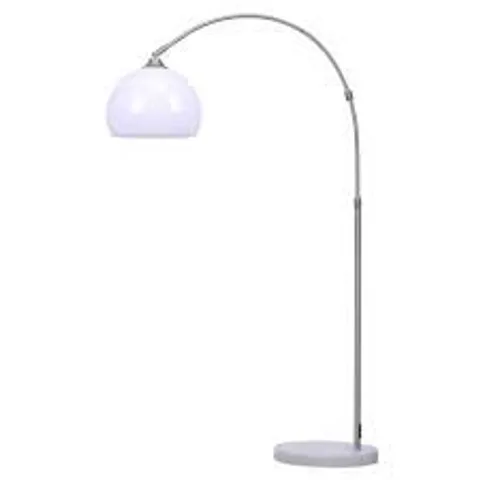 BOXED WHITE ADJUSTABLE LED FLOOR LAMP WITH MARBLE BASE