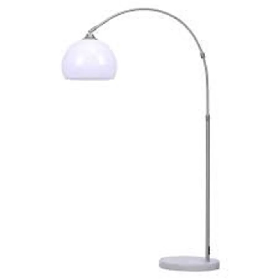 BOXED WHITE ADJUSTABLE LED FLOOR LAMP WITH MARBLE BASE