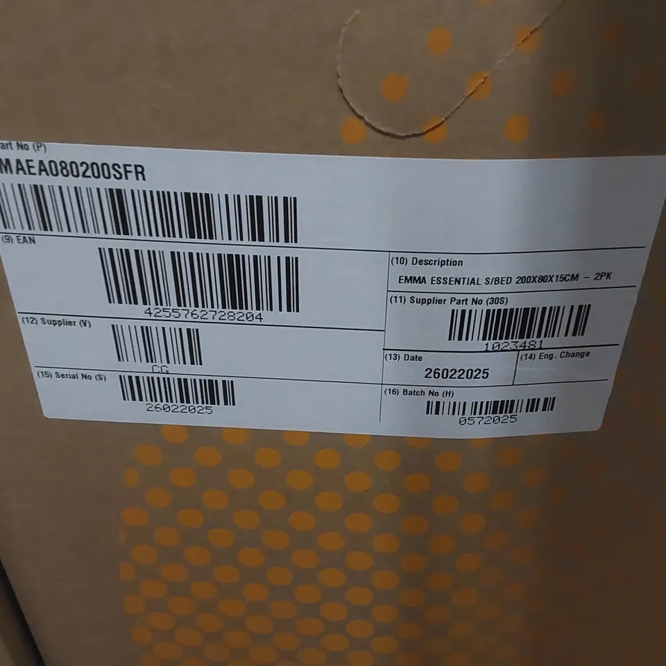 BRAND NEW BOXED EMMA ESSENTIAL MATTRESS - 2 CO-PACKED 80X200 MATTRESSES - FR