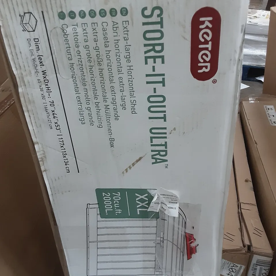 BOXED KETER STORE-IT-OUT ULTRA EXTRA-LARGE HORIZONTAL SHED