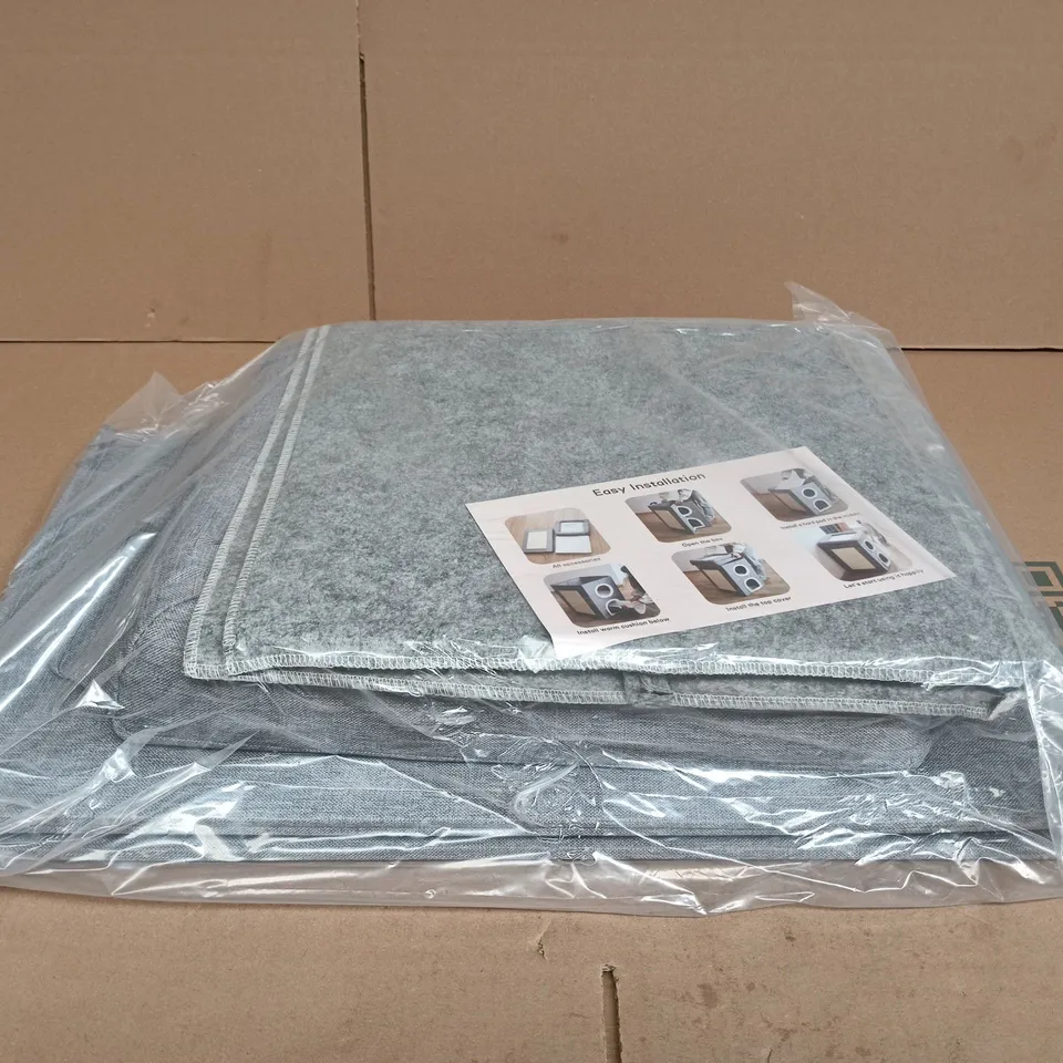 GREY INDOOR CAT HOUSE/CATTERY BOXED