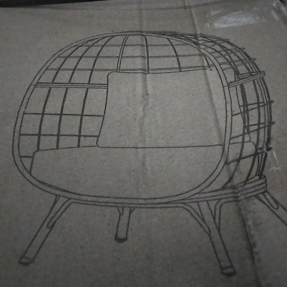 BOXED APOLIMA EGG CHAIR WITH RATTAN EFFECT