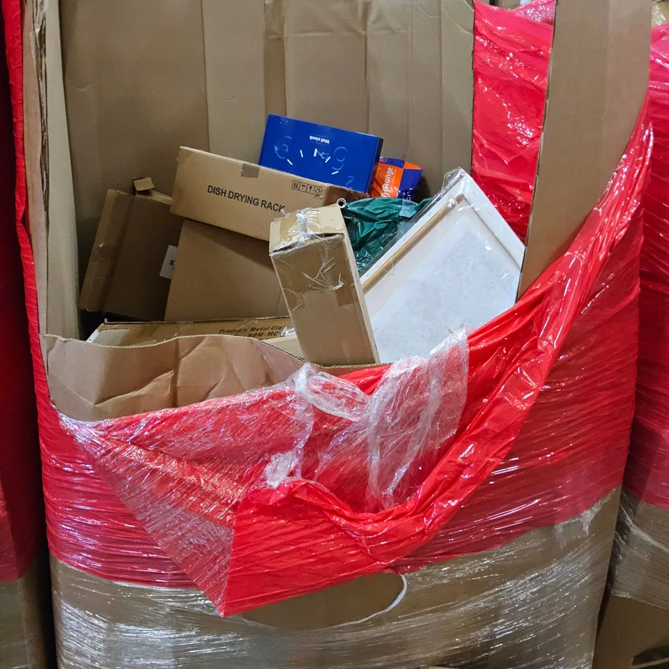 PALLET OF ASSORTED ITEMS TO INCLUDE, FIMEI FOOD PROCESSORS, WALLCLICK, CARD TABLE BAZE, PET BED, ELECTRIC BLANKET, DOUBLE AIRBED, RETRACTABLE GATE.