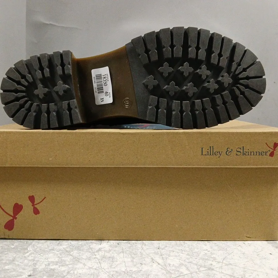 BOXED PAIR OF LILLEY & SKINNER SIDE-ZIP ANKLE BOOTS IN BLACK SIZE EU 40