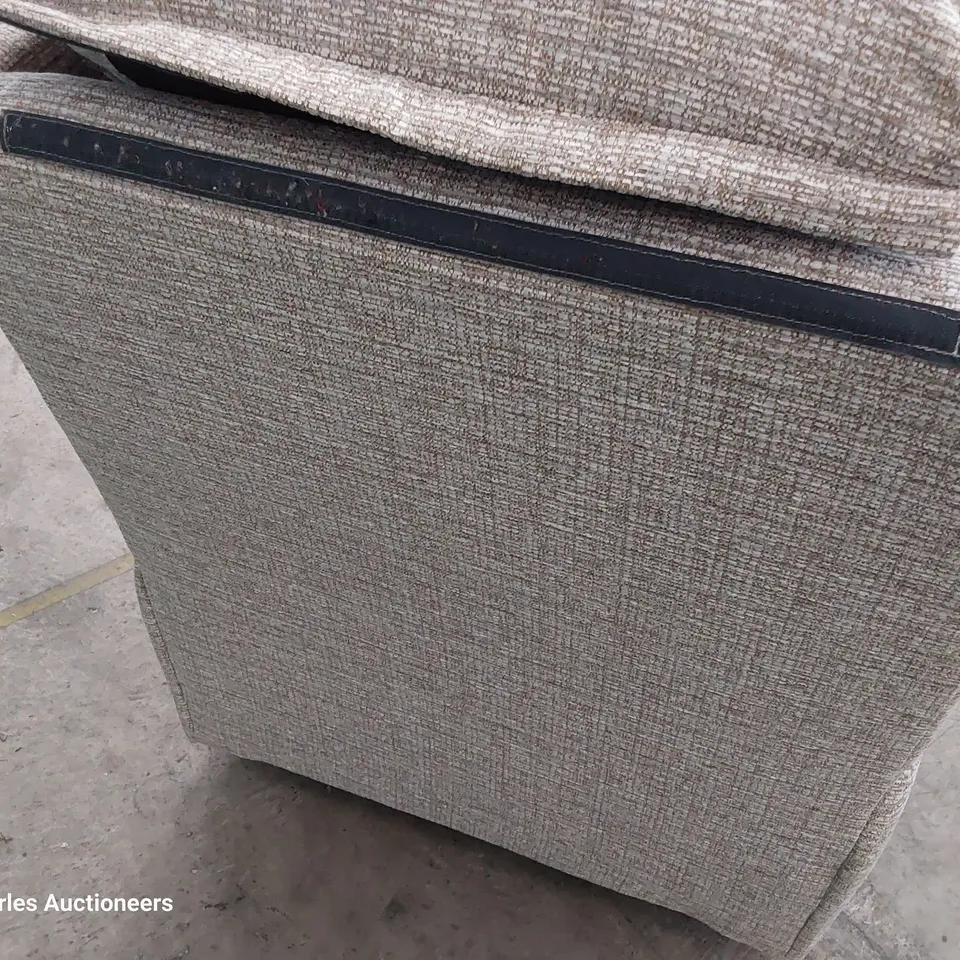 QUALITY BRITISH DESIGNER G PLAN NEWMARKET EASY CHAIR LOOM SHALE FABRIC 