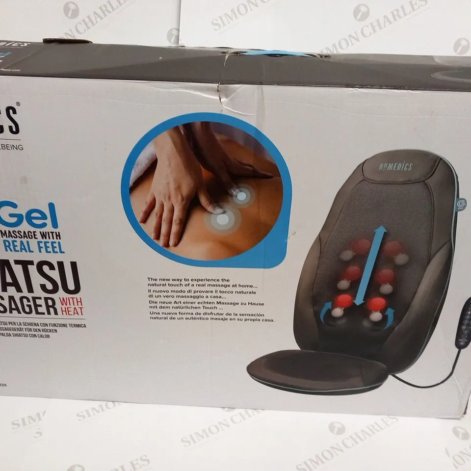 BOXED HOMEDICS GEL MASSAGE WITH REAL FEEL SHIATSU MASSAGER WITH HEAT SGM-1300H-EUX