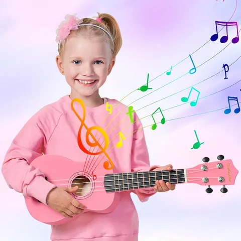 BOXED DISPLAY4TOP 21" SOPRANO UKULELE WITH GIG BAG, PICKS,EXTRA STRINGS - PINK