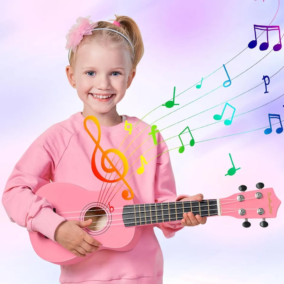 BOXED DISPLAY4TOP 21" SOPRANO UKULELE WITH GIG BAG, PICKS,EXTRA STRINGS - PINK