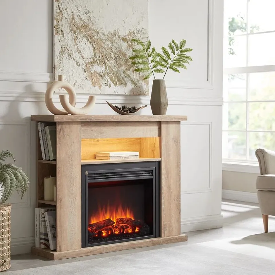 BOXED JAKOBSON ALPEN HOME ELECTRIC FIREPLACE (2 BOXES)