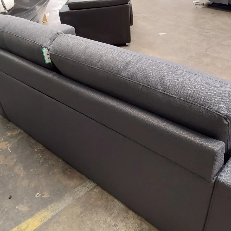 DESIGNER THREE SEATER SOFA GREY FABRIC 