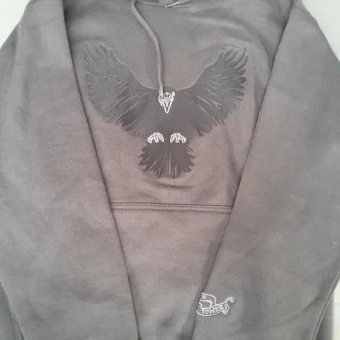 HISTORIC ROYAL PALACES RAVENS TOWER HOODIE IN GREY SIZE SMALL