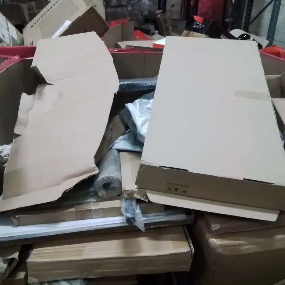 PALLET OF ASSORTED HOUSEHOLD GOODS AND PRODUCTS TO INCLUDE;TRAMPOLINE,EXTENDABLE SHOE RACK,STEP STOOL