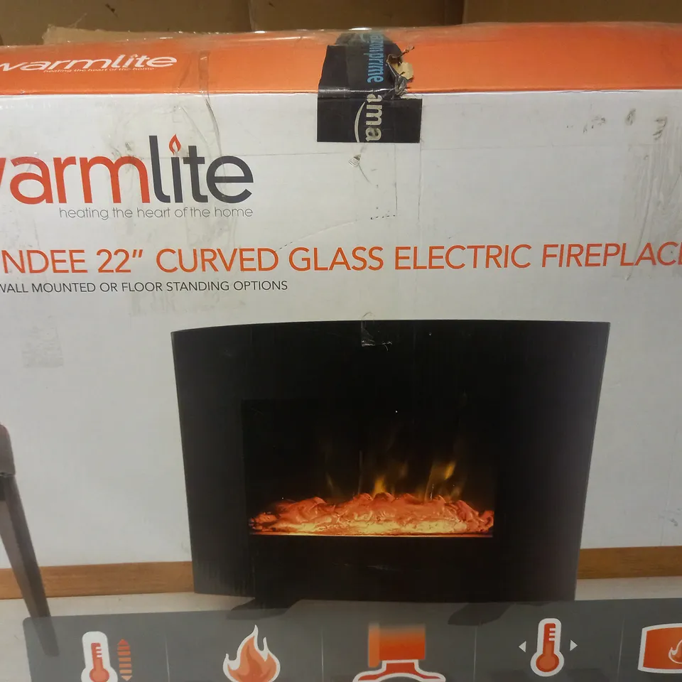 WARMLITE WL45056 2KW CURVED GLASS ELECTRIC FIREPLACE