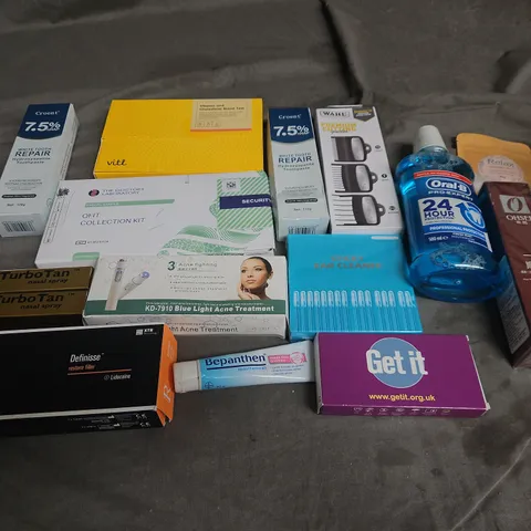 APPROXIMATELY 12 ASSORTED HEALTH & BEAUTY PRODUCTS TO INCLUDE TURBOTAN, WHAL SHAVER HEADS, AND HYDROXYAPATITE TOOTHPASTE ETC.