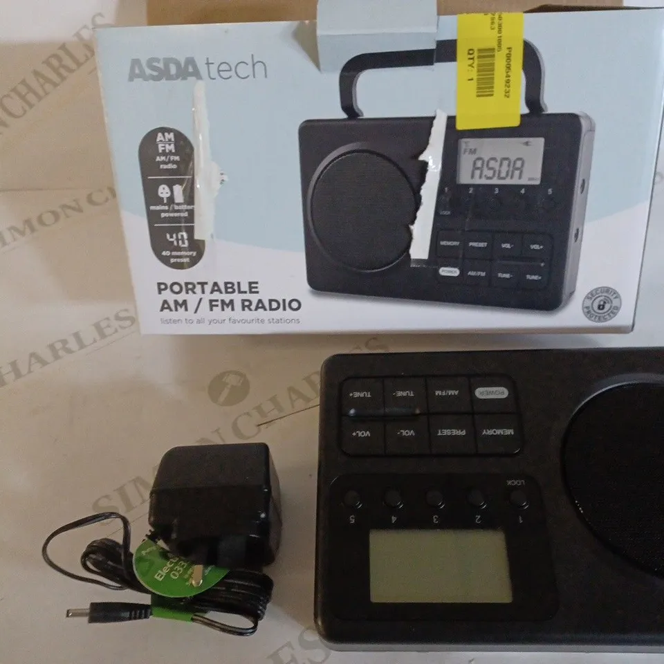 ASDA TECH PORTABLE AM/FM RADIO