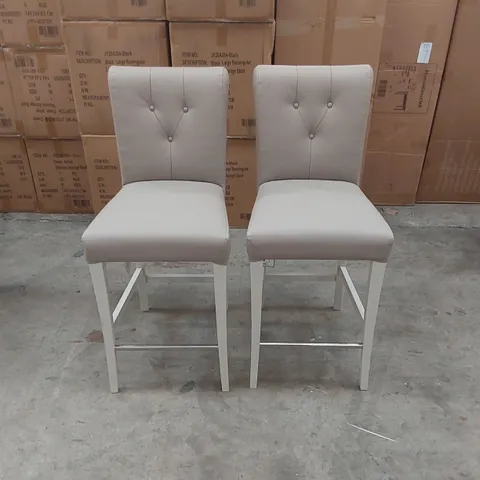PAIR OF DESIGNER FAUX LEATHER BAR CHAIRS