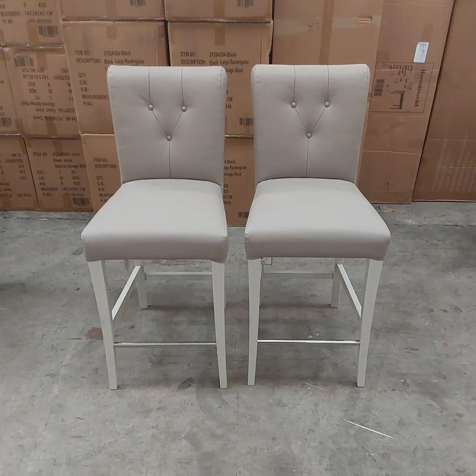 PAIR OF DESIGNER FAUX LEATHER BAR CHAIRS