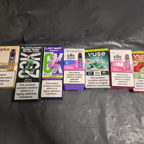 APPROXIMATELY 25 ASSORTED E-CIGARETTE & VAPING ITEMS IN VARIOUS BRANDS
