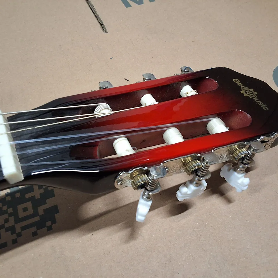 GEAR4MUSIC RED TO BLACK SUNBURST CLASSICAL GUITAR – NYLON STRINGS