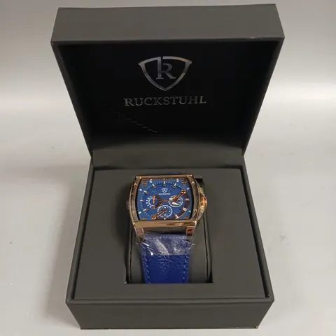 MENβS RUCKSTUHL R300 CHRONOGRAPH WATCH β MULTI FUNCTION DIAL -3ATM WATER RESISTANT β LEATHER STRAP