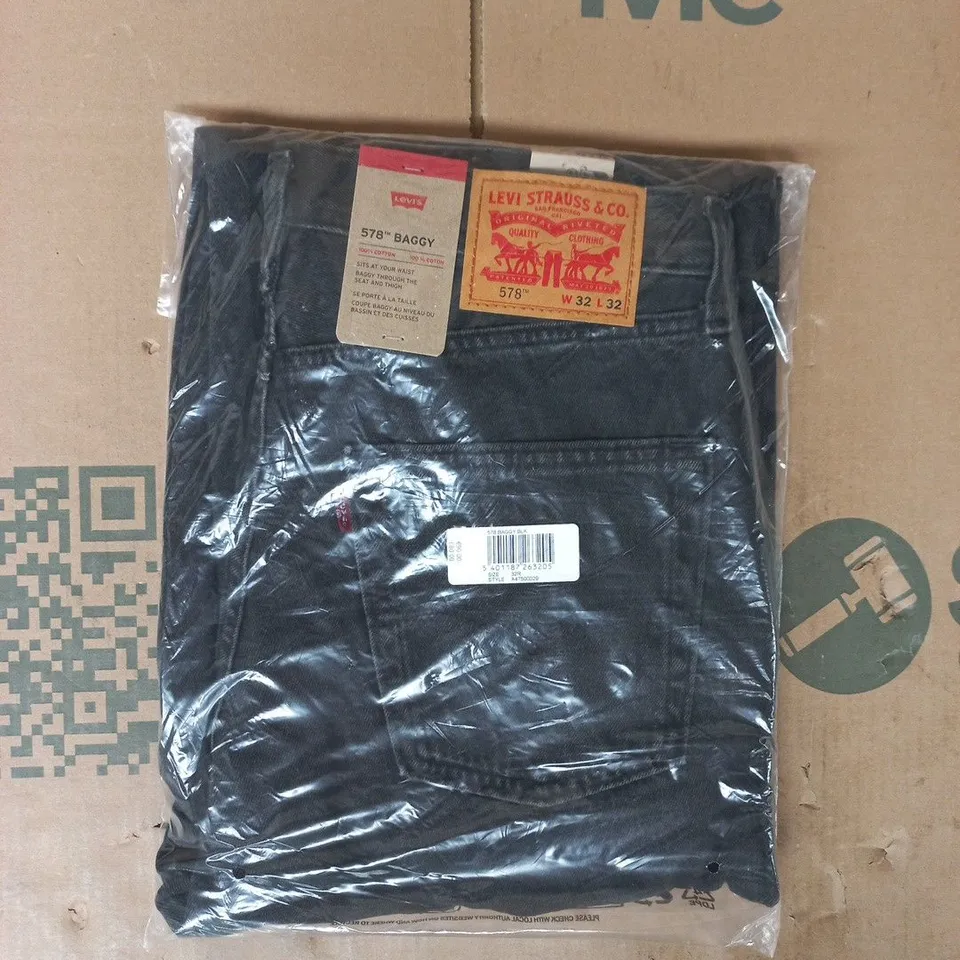 BAGGED LEVI'S 578 BAGGY JEANS IN BLACK SIZE 32/32