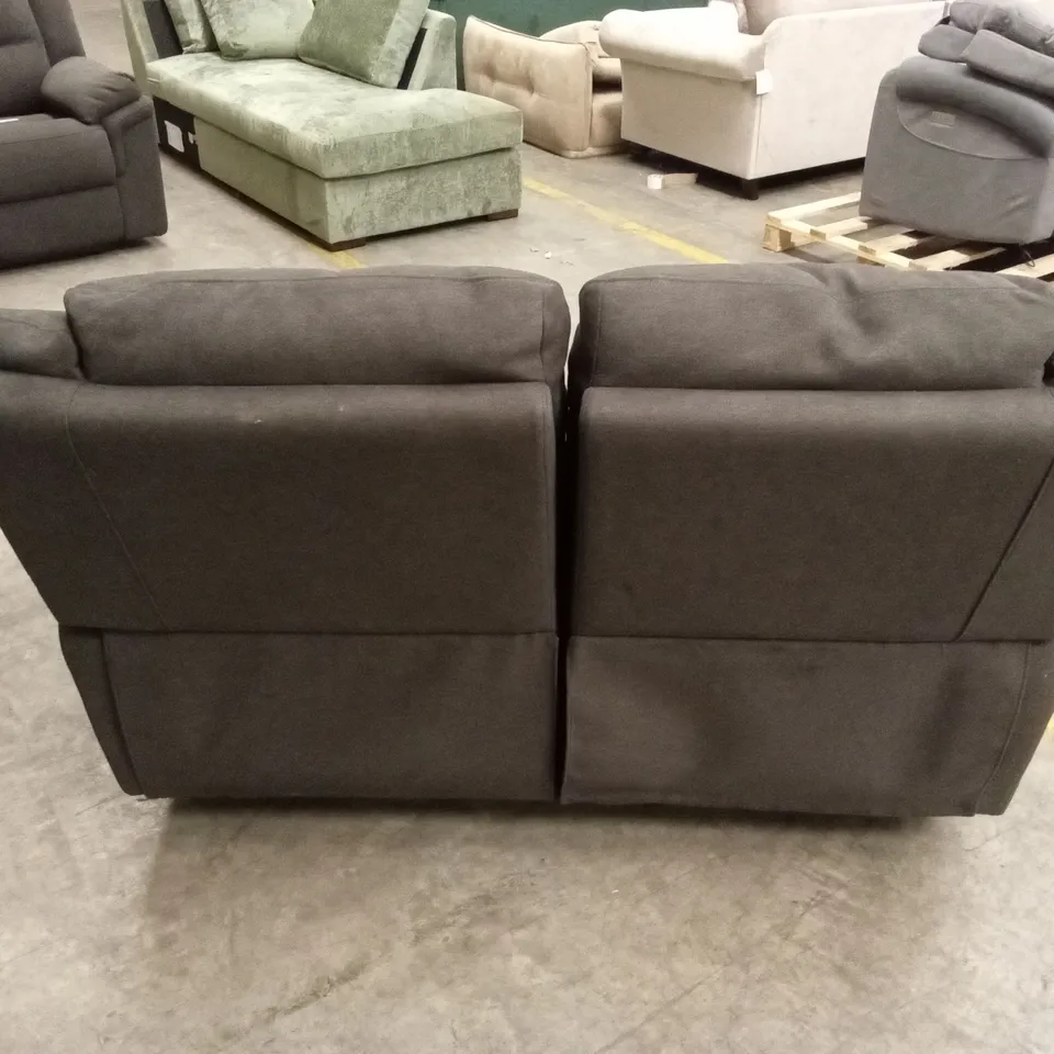 ALBION CHENILLE 2 SEATER HIGH BACK MANUAL RECLINER SOFA - CHARCOAL RRP £579
