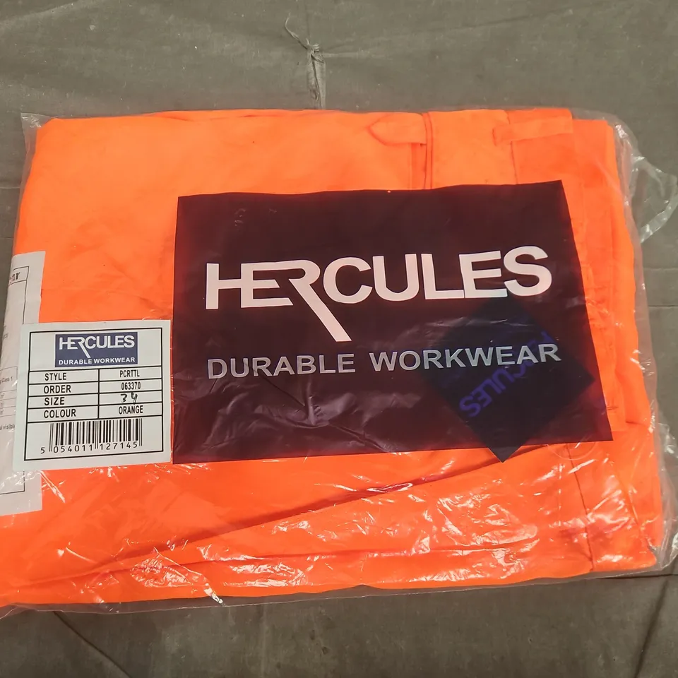 BAGGED HERCULES HIGH VISIBILITY TROUSERS IN ORANGE - 34