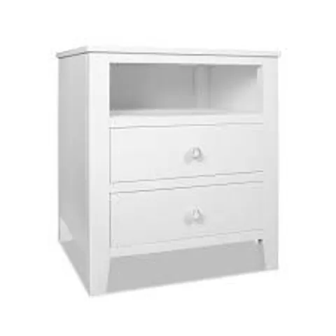 BOXED KINGSBRIDGE 2 DRAWER BEDSIDE TABLE - WHITE