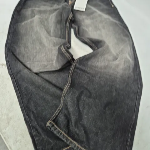 BERSHKA BOYFRIEND JEANS, DARK WASH, UK 12 (EU 40)