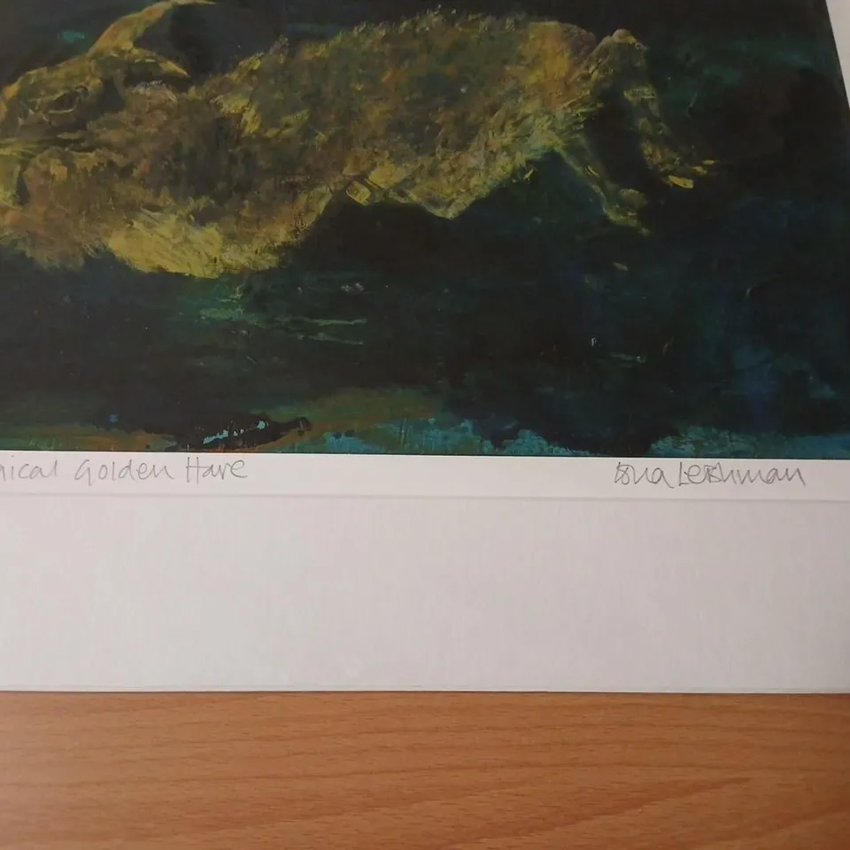 MAGICAL GOLDEN HARE –IONA LEISHMAN MOUNTED PRINT SIGNED