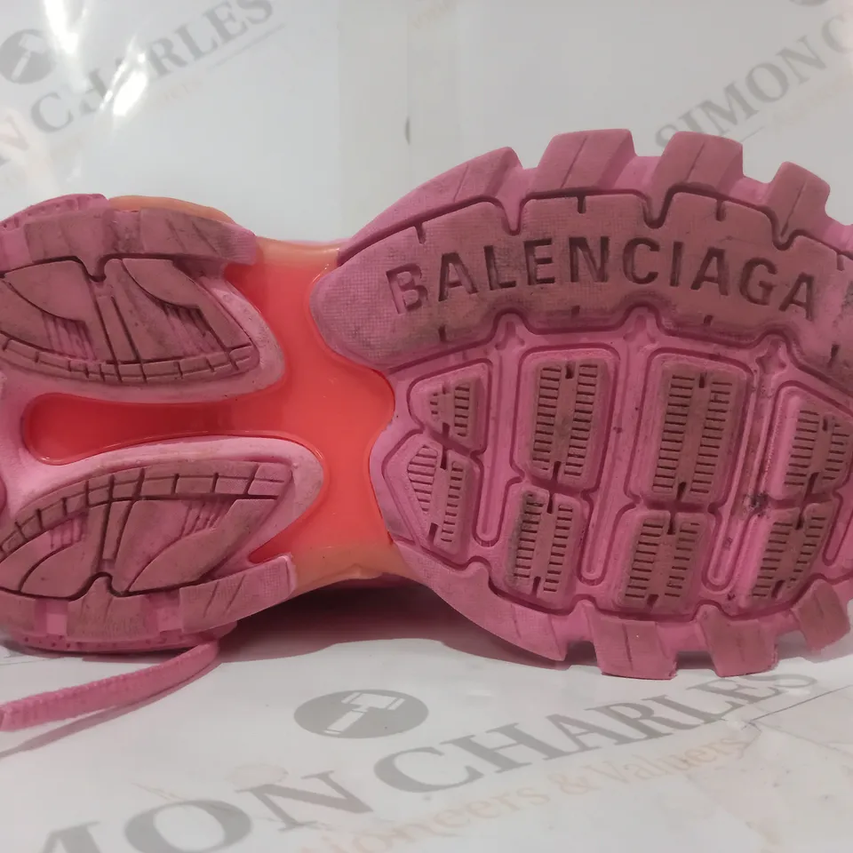 BOXED PAIR OF BALENCIAGA TRACK SHOES IN PINK UK SIZE 3