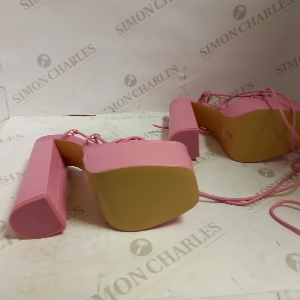 PUBLIC DESIRE PINK BLOCK HEELS - NO SIZE