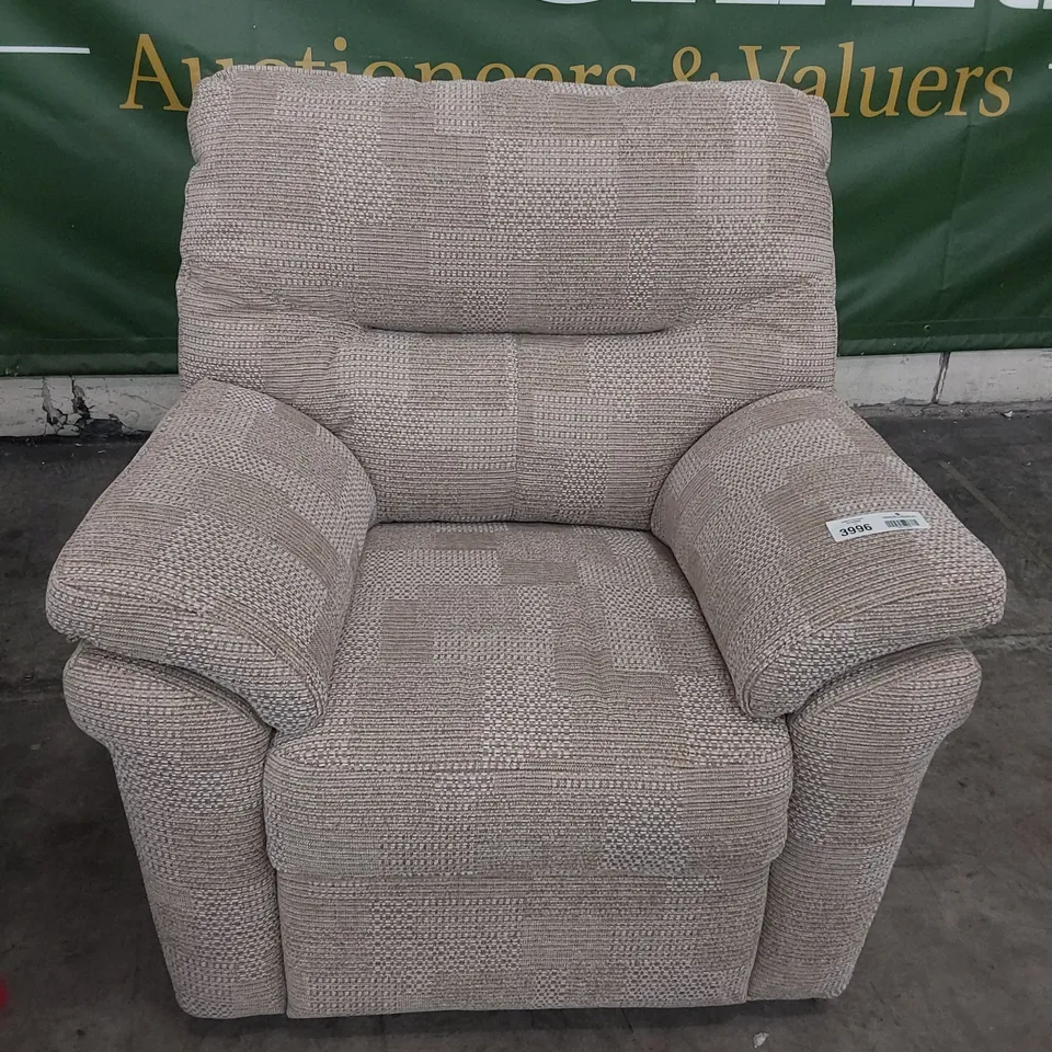 QUALITY BRITISH DESIGNER G PLAN SEATTLE ARMCHAIR FARO SAND FABRIC 