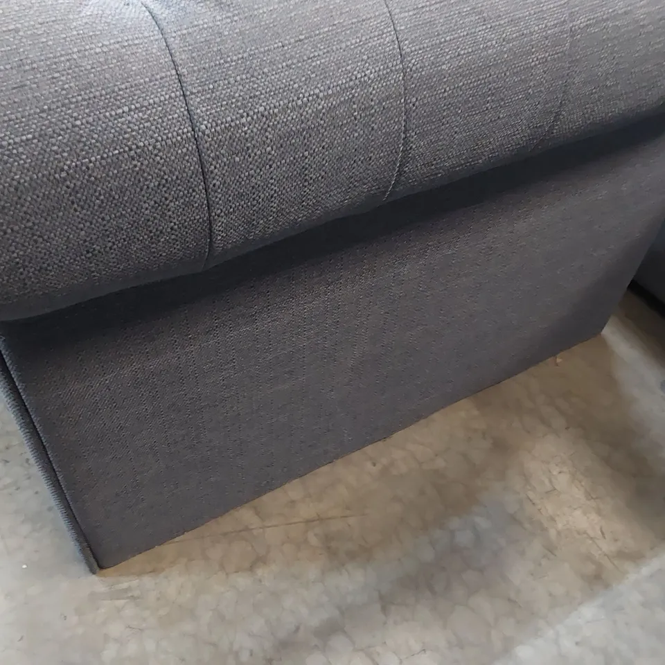 DESIGNER TWO SEATER CHESTERFIELD SOFA GREY FABRIC 