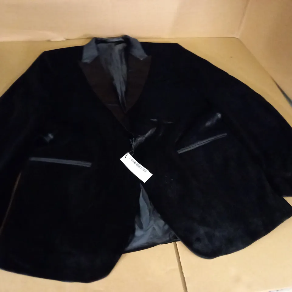 BOOHOO MAN RELAXED VALOUR SATIN LAPEL SUIT JACKET - 42