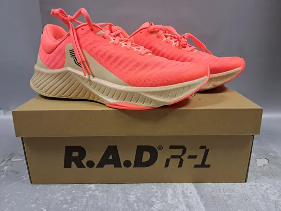 Lot 7082: BOXED PAIR OF R.A.D R-1 SHOES IN NEON RED UK SIZE 11 ...