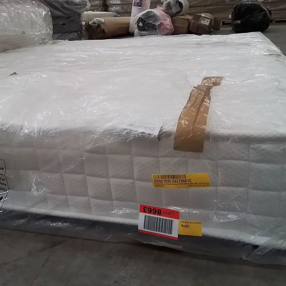 QUALITY BAGGED DWINNELL BARREL POCKET SPRUNG 1000 MATTRESS WITH TIGHT TOP  - 150CM KING SIZE