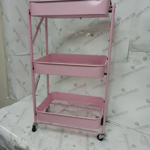 PINK 3 TIER WHEELED TRAYS