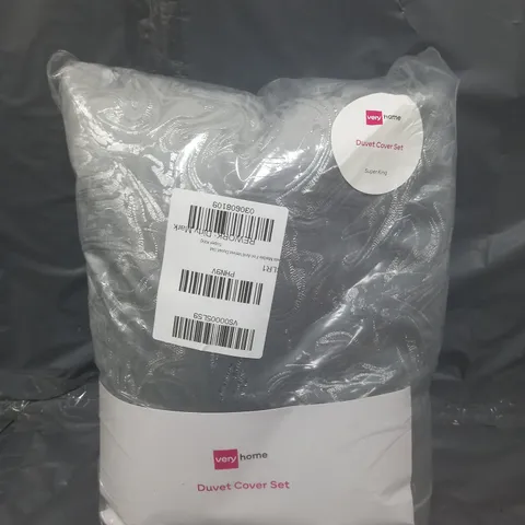VERY HOME ALEXIS MARBLE FOIL AND VELVET DUVET COVER SET - SILVER