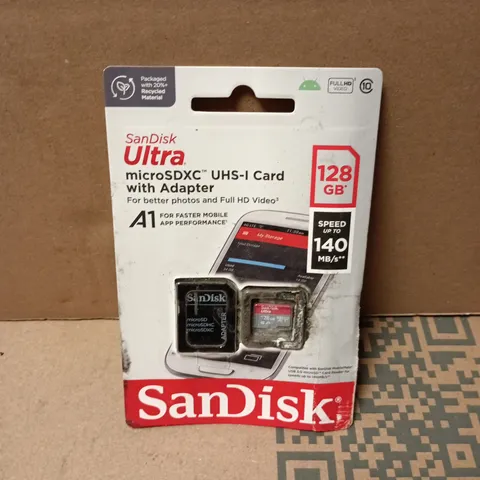 SANDISK ULTRA MICROSDXC UHS-I CARD WITH ADAPTER, 128 GB