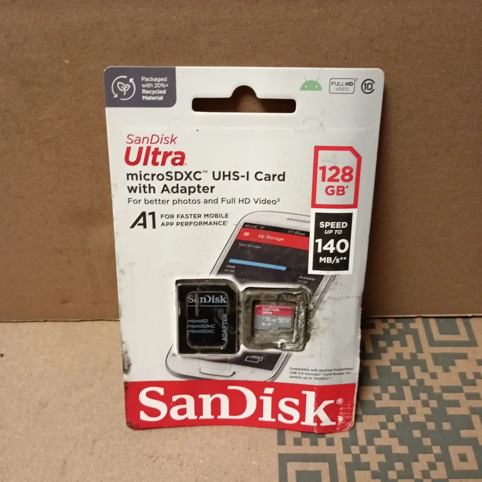 SANDISK ULTRA MICROSDXC UHS-I CARD WITH ADAPTER, 128 GB