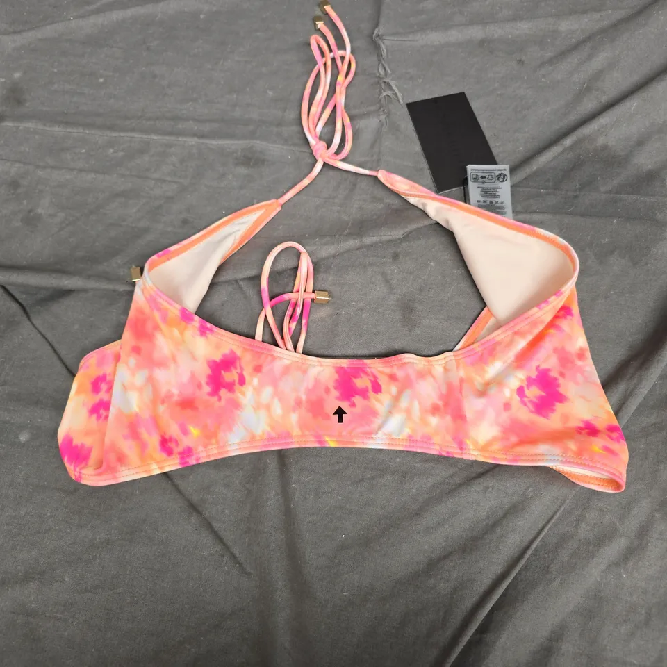 SOUTH BEACH WOMEN'S PINK/ORANGE TIE-DYE HALTER BIKINI TOP – WITH TAG