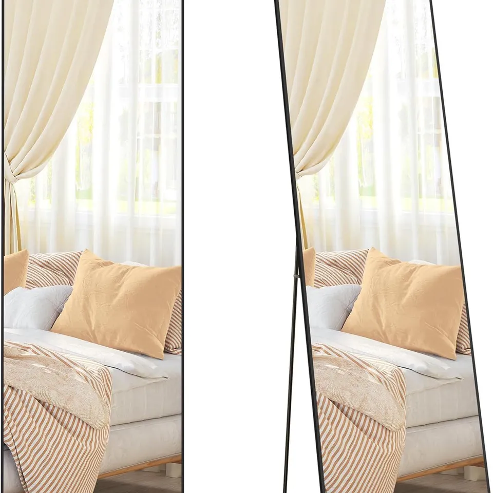 BOXED SONGMICS FULL LENGTH MIRROR 150 X 40 CM RECTANGLE WITH STAND INK BLACK